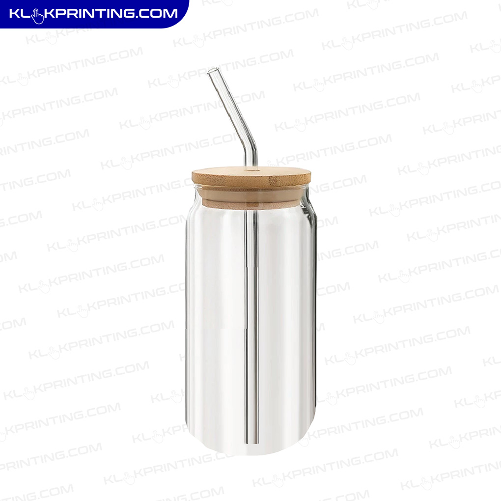 Gelas Kaca Esthetic + Tutup & Pipet